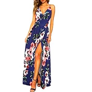 Gorgeous Floral Floor Length Summer Dress NWT Siza Large